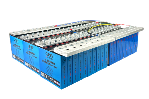 BATTERIE 200A - GS AUDIO 37 x 45 H11 cm - 60 LTO LELLE - 14V et BMS ET BARS