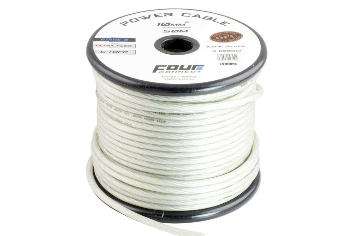 FOUR Connect 10 mm² S-TOFC Argent Ultra flexible Stage 3 100% cuivre étamé à l'Argent, 1200 RMS